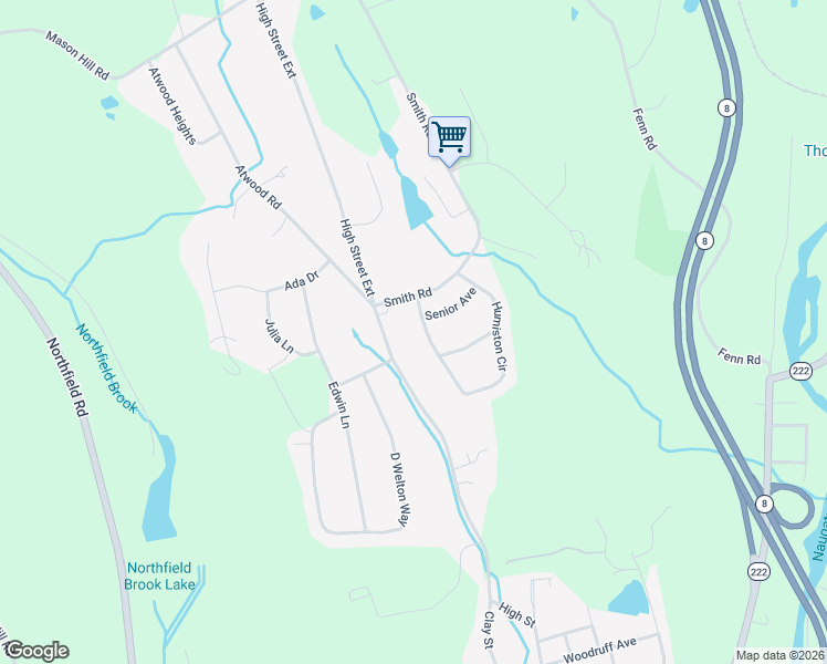 map of restaurants, bars, coffee shops, grocery stores, and more near 554 High Street Extension in Thomaston