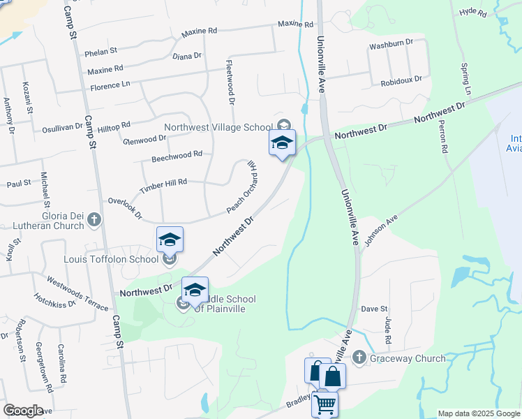 map of restaurants, bars, coffee shops, grocery stores, and more near 150 Plainville Avenue in Farmington