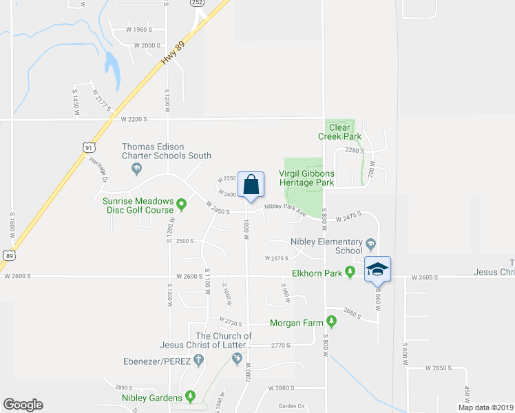 map of restaurants, bars, coffee shops, grocery stores, and more near 967 Nibley Park Avenue in Logan