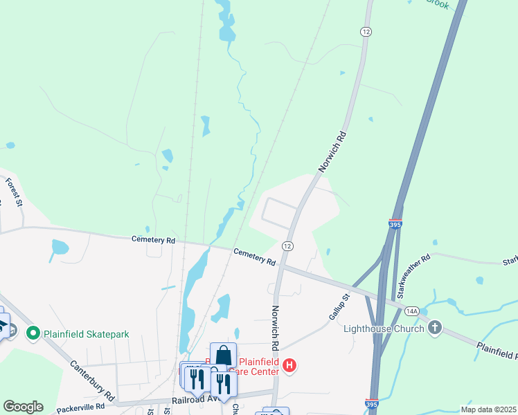 map of restaurants, bars, coffee shops, grocery stores, and more near 8 Terrace Drive in Plainfield