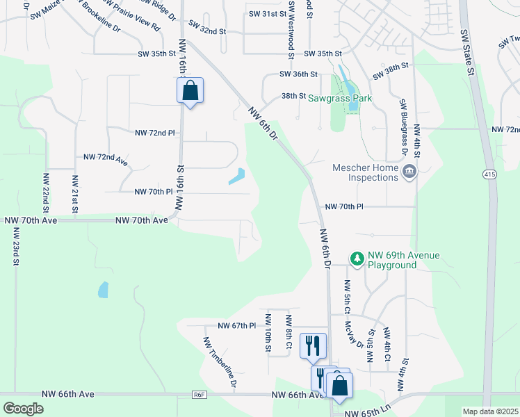 map of restaurants, bars, coffee shops, grocery stores, and more near 1110 Northwest 70th Place in Ankeny