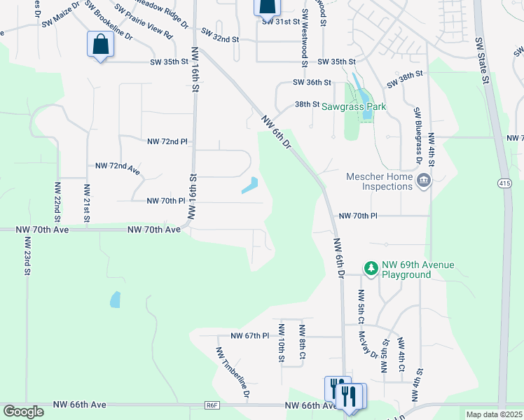 map of restaurants, bars, coffee shops, grocery stores, and more near 1110 Northwest 70th Place in Ankeny