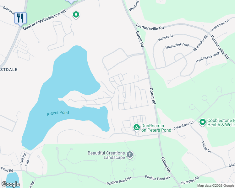 map of restaurants, bars, coffee shops, grocery stores, and more near 185 Cotuit Road in Sandwich