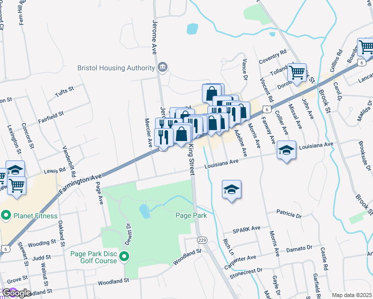 map of restaurants, bars, coffee shops, grocery stores, and more near 780 King Street in Bristol