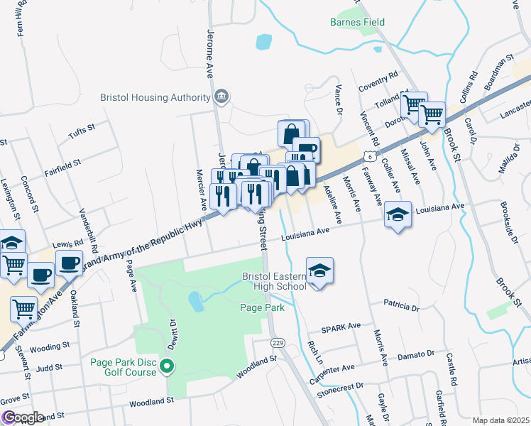 map of restaurants, bars, coffee shops, grocery stores, and more near 780 King Street in Bristol