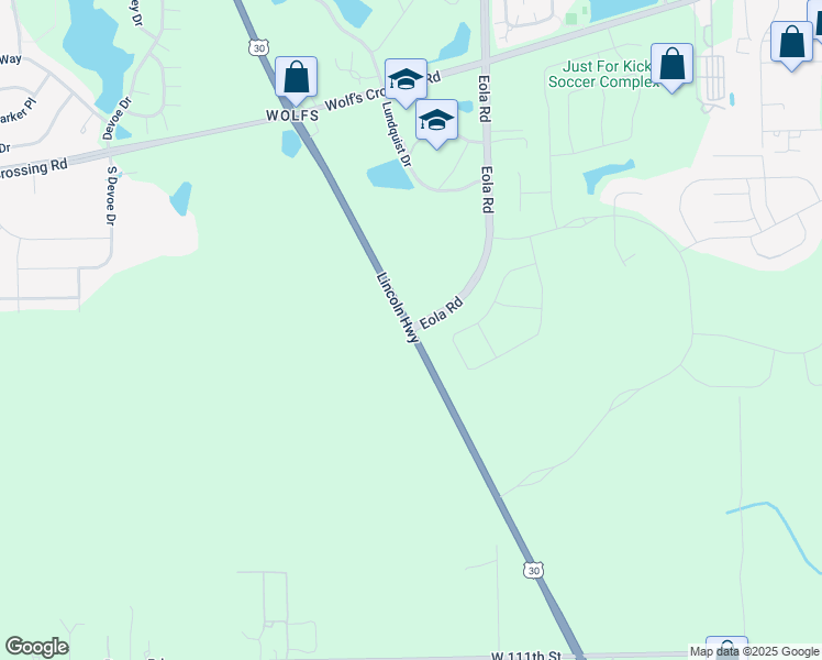 map of restaurants, bars, coffee shops, grocery stores, and more near 26156 U.S. 30 in Oswego