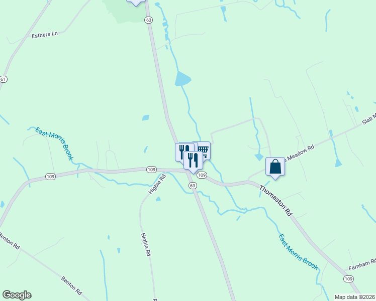 map of restaurants, bars, coffee shops, grocery stores, and more near 16 Litchfield Rd in Morris