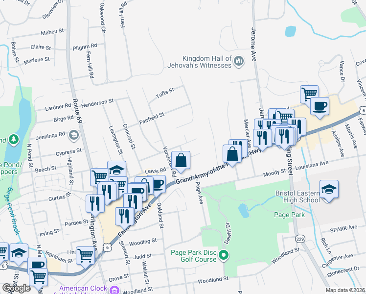 map of restaurants, bars, coffee shops, grocery stores, and more near 74 Nancy Road in Bristol