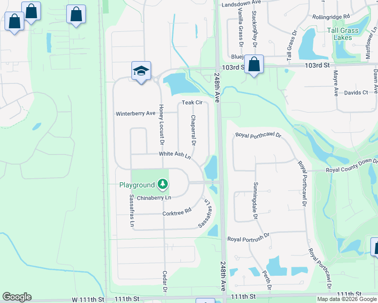 map of restaurants, bars, coffee shops, grocery stores, and more near 4423 White Ash Ln in Naperville