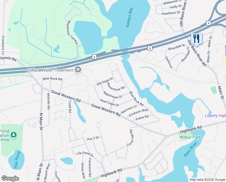 map of restaurants, bars, coffee shops, grocery stores, and more near 27 Runestone Road in Yarmouth