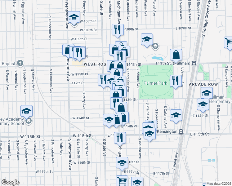 map of restaurants, bars, coffee shops, grocery stores, and more near in Chicago