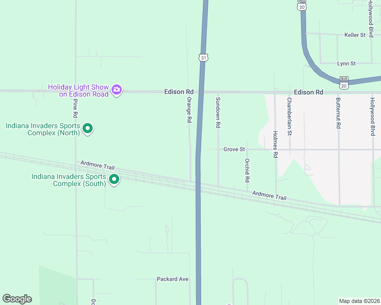map of restaurants, bars, coffee shops, grocery stores, and more near 55208 Orange Rd in South Bend
