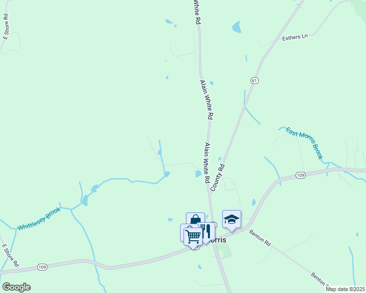 map of restaurants, bars, coffee shops, grocery stores, and more near 53 Alain White Road in Morris