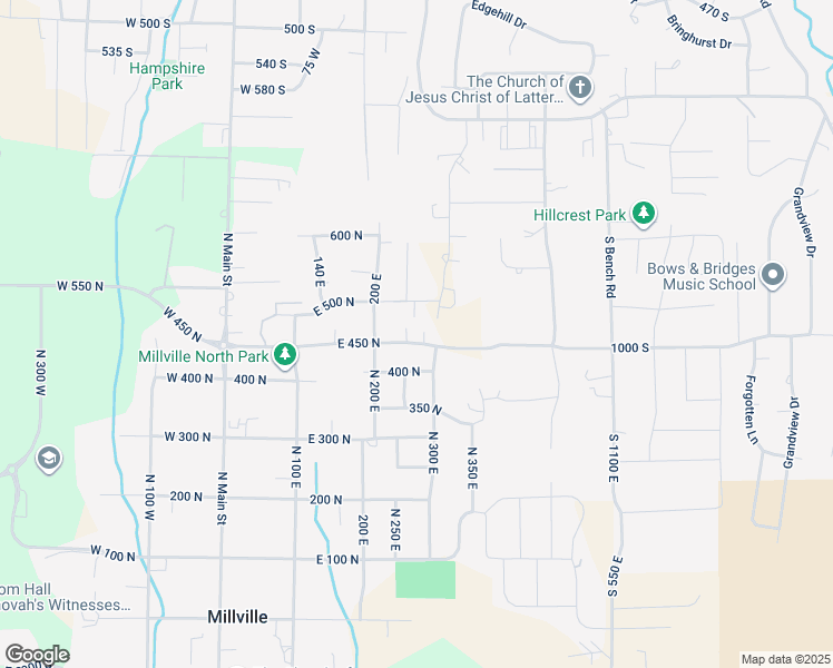 map of restaurants, bars, coffee shops, grocery stores, and more near 460 North 250 East in Providence