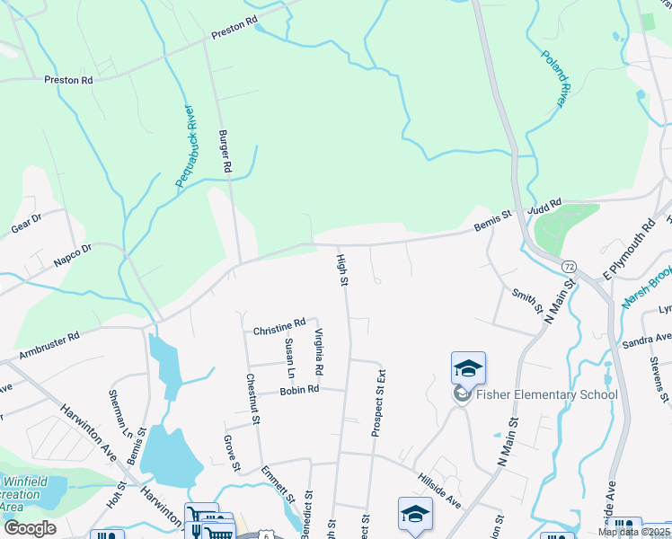 map of restaurants, bars, coffee shops, grocery stores, and more near 157 High Street in Plymouth