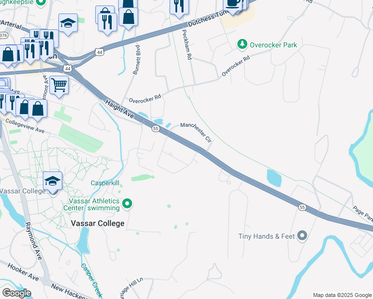 map of restaurants, bars, coffee shops, grocery stores, and more near 158 Manchester Road in Arlington