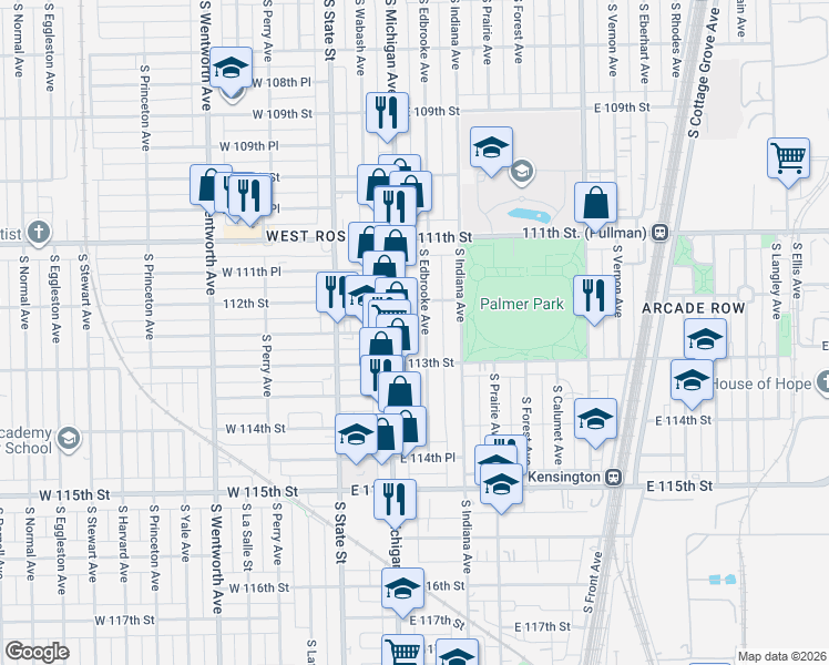 map of restaurants, bars, coffee shops, grocery stores, and more near in Chicago
