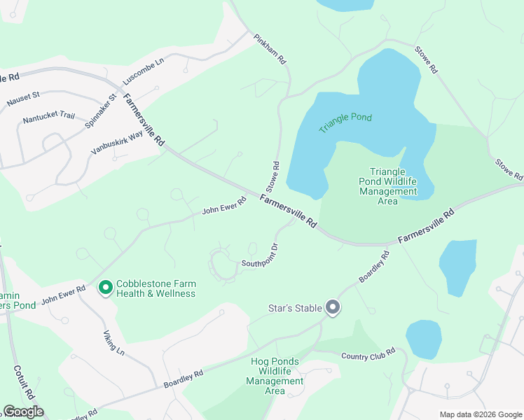 map of restaurants, bars, coffee shops, grocery stores, and more near 109 Farmersville Road in Sandwich