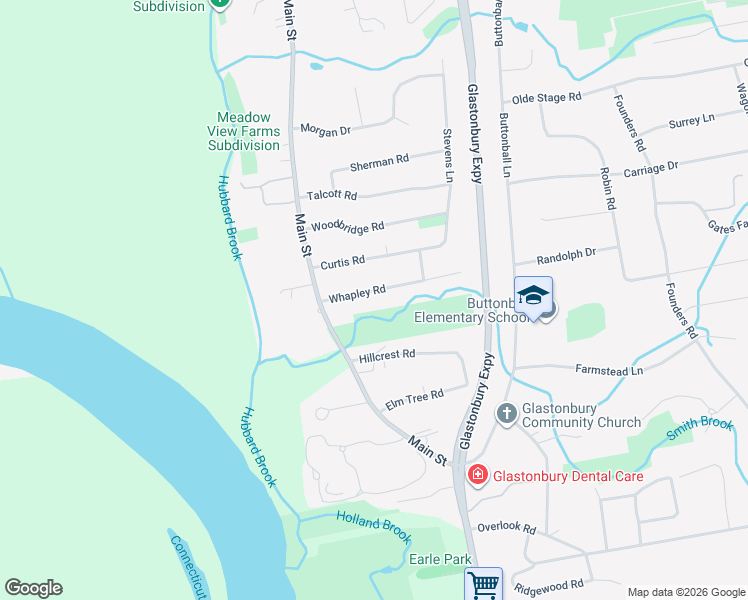 map of restaurants, bars, coffee shops, grocery stores, and more near 36 Whapley Road in Glastonbury