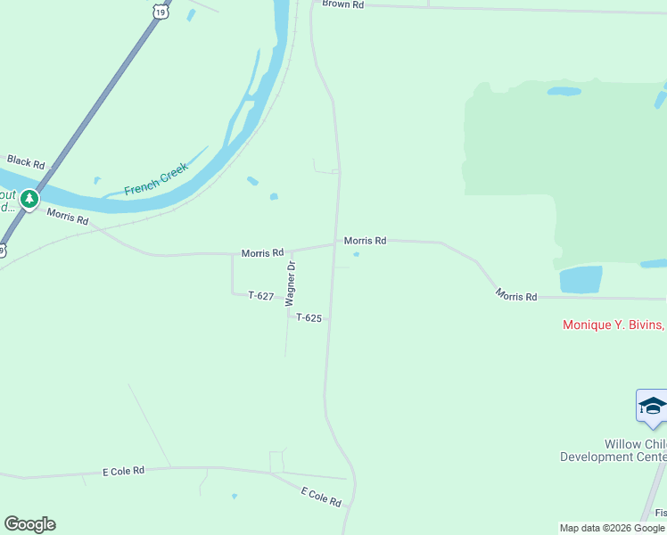 map of restaurants, bars, coffee shops, grocery stores, and more near 15934 Park Avenue Extension in Meadville