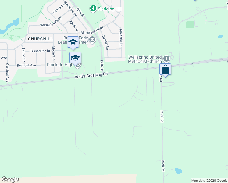 map of restaurants, bars, coffee shops, grocery stores, and more near 1734 Wolfs Crossing Road in Oswego