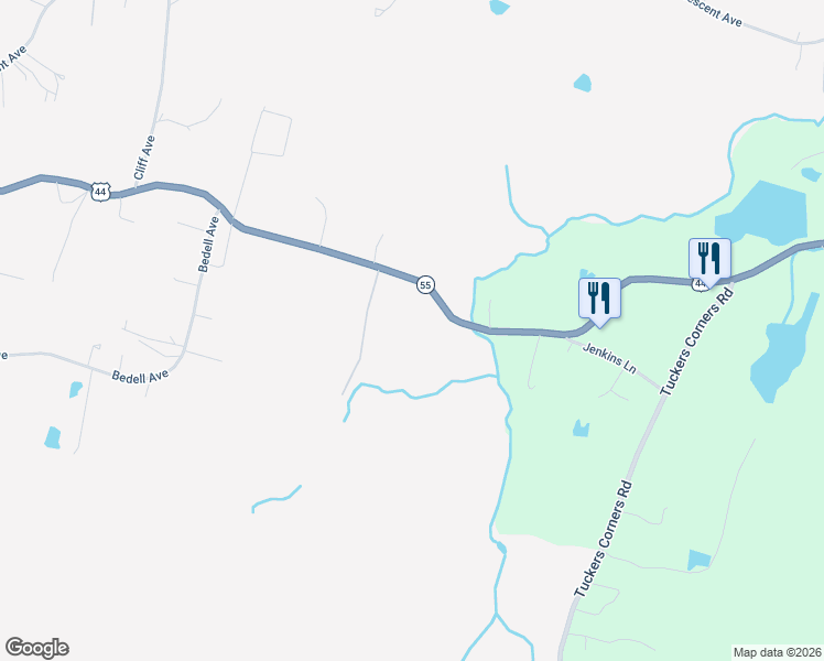 map of restaurants, bars, coffee shops, grocery stores, and more near 740 U.S. 44 in Highland
