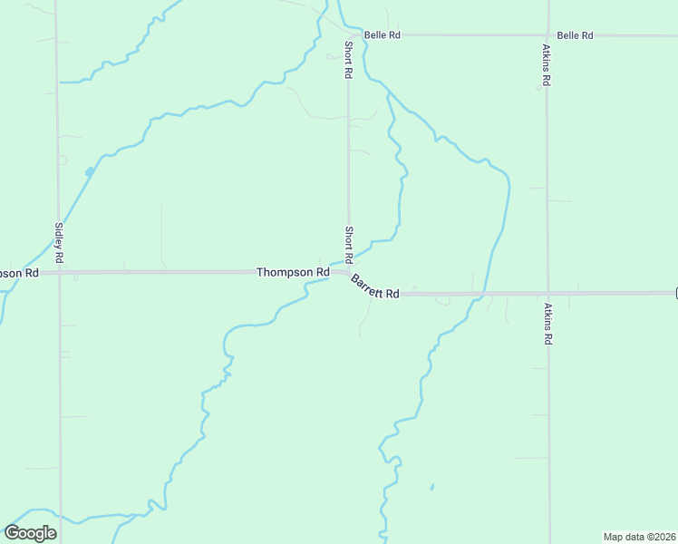 map of restaurants, bars, coffee shops, grocery stores, and more near 17850 Thompson Road in Thompson