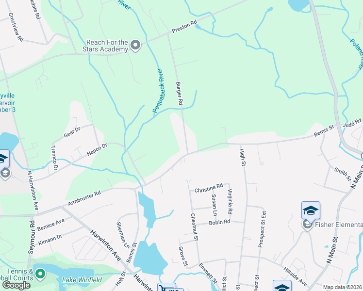 map of restaurants, bars, coffee shops, grocery stores, and more near 15 Burger Road in Plymouth