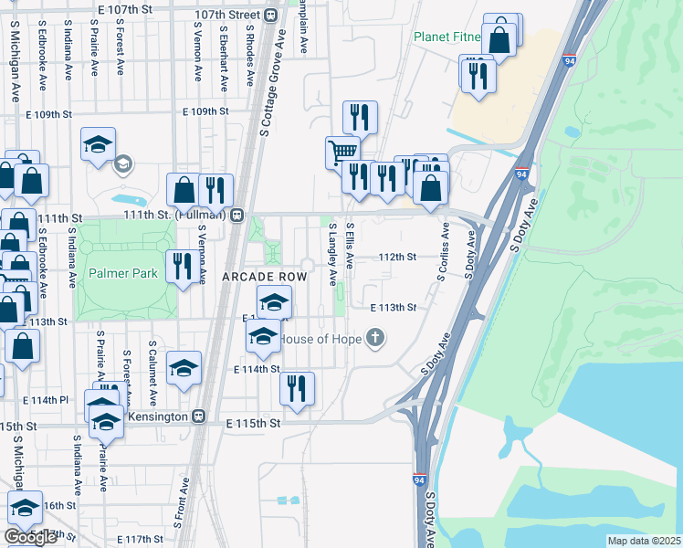 map of restaurants, bars, coffee shops, grocery stores, and more near in Chicago