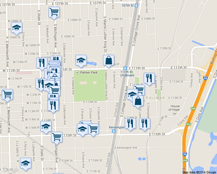 map of restaurants, bars, coffee shops, grocery stores, and more near in Chicago