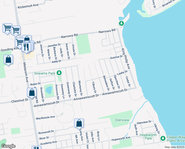 map of restaurants, bars, coffee shops, grocery stores, and more near 38 Tilbury Drive in Bristol