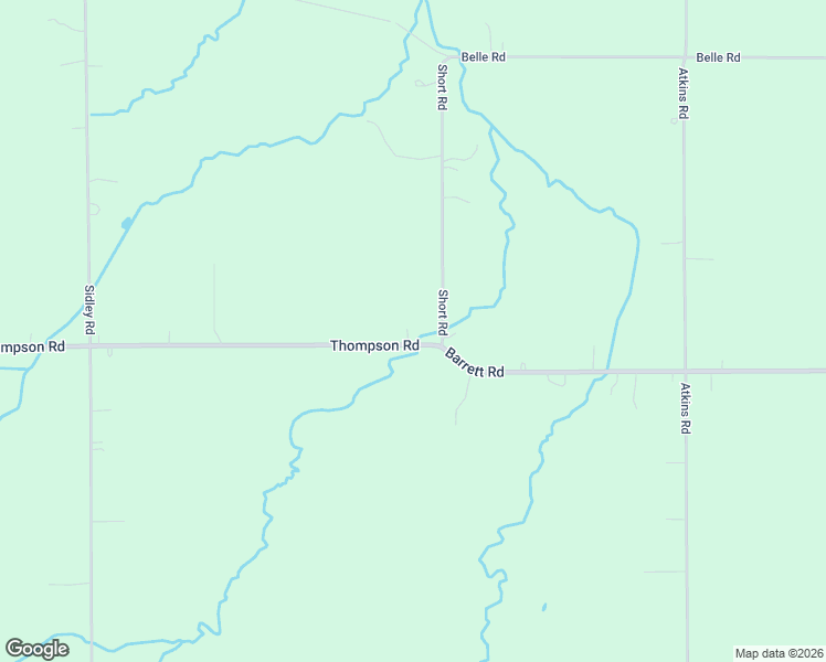 map of restaurants, bars, coffee shops, grocery stores, and more near 17850 Thompson Road in Thompson