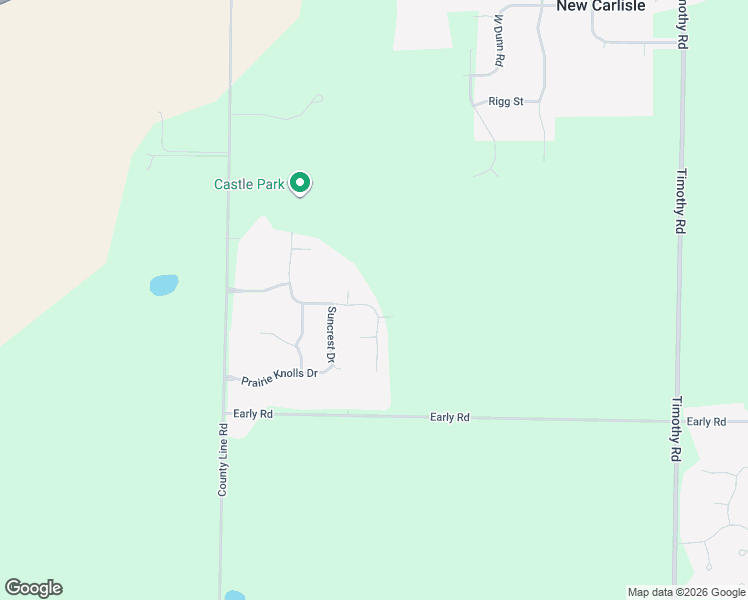 map of restaurants, bars, coffee shops, grocery stores, and more near 33671 Woodmont Ridge Drive in New Carlisle