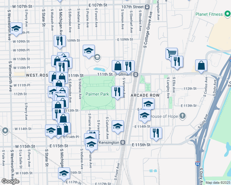 map of restaurants, bars, coffee shops, grocery stores, and more near in Chicago