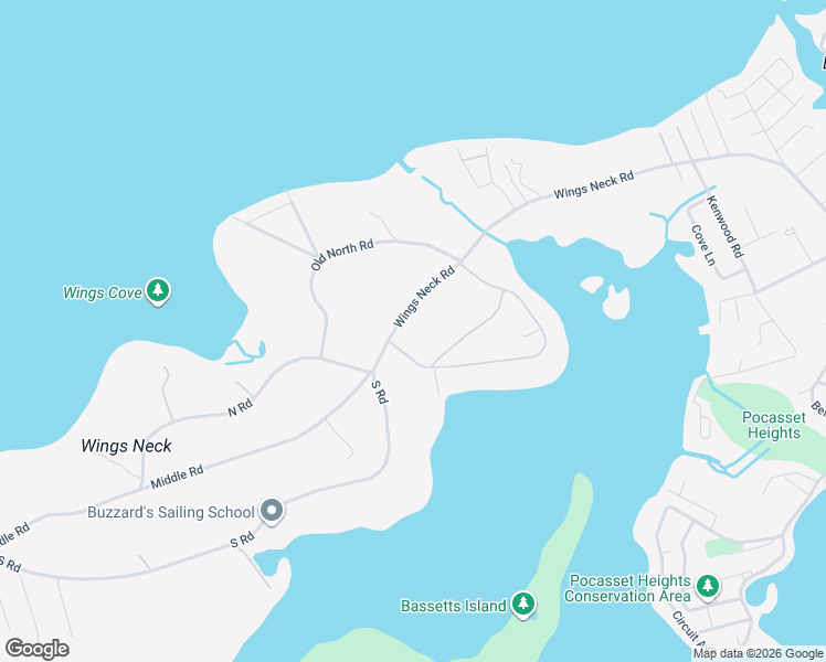map of restaurants, bars, coffee shops, grocery stores, and more near 265 Wings Neck Rd in Bourne