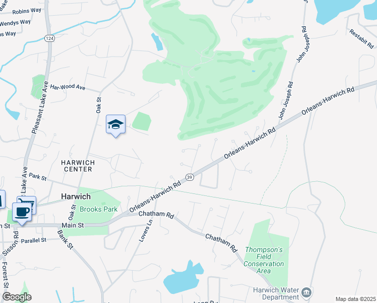 map of restaurants, bars, coffee shops, grocery stores, and more near 4 Hope Lane in Harwich