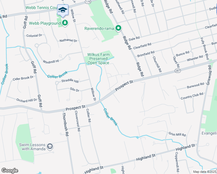 map of restaurants, bars, coffee shops, grocery stores, and more near 10 Tristian Court in Wethersfield