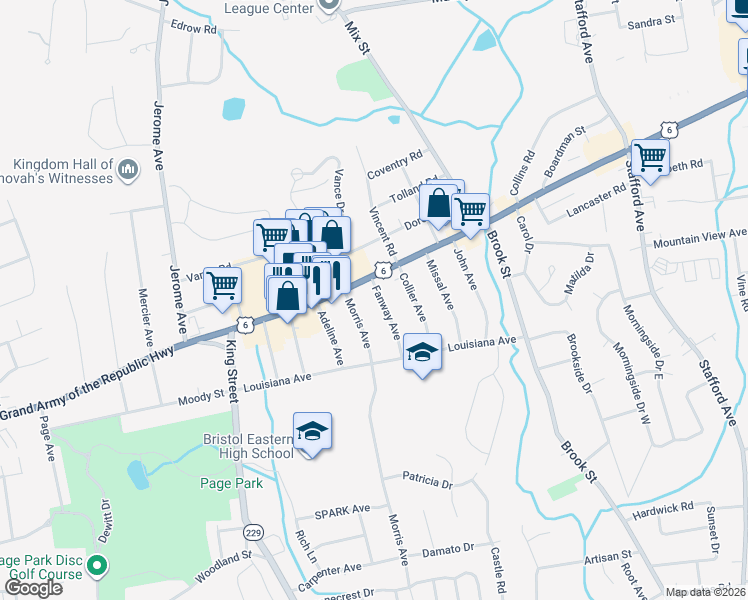 map of restaurants, bars, coffee shops, grocery stores, and more near 20 Fanway Avenue in Bristol