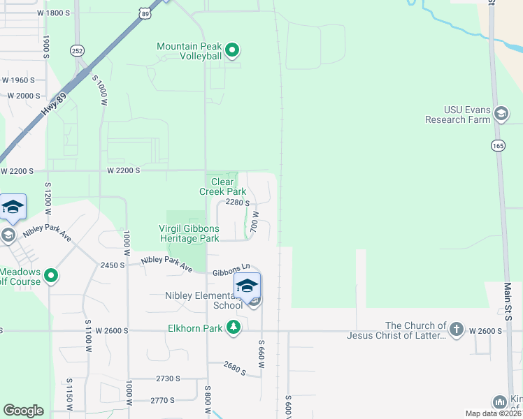 map of restaurants, bars, coffee shops, grocery stores, and more near 2288 Clear Creek Road in Logan