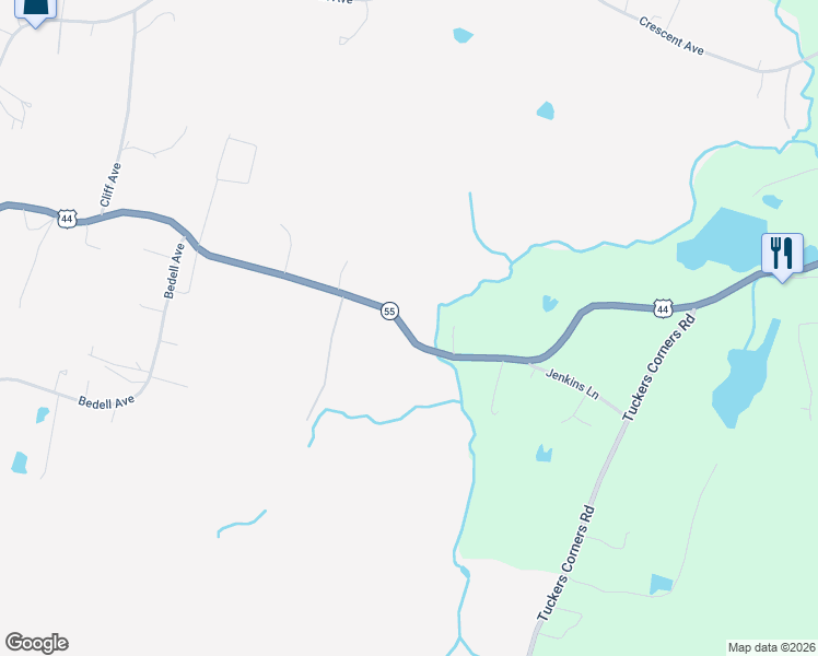 map of restaurants, bars, coffee shops, grocery stores, and more near 738-742 State Route 55 in Highland