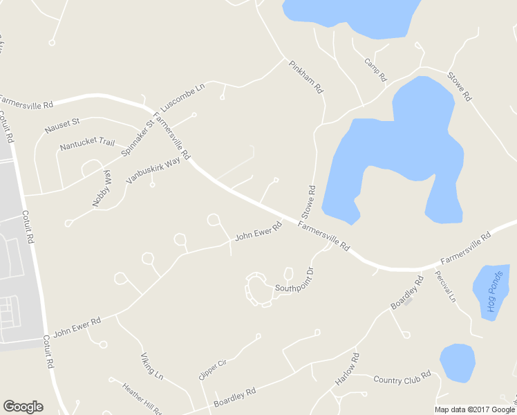 map of restaurants, bars, coffee shops, grocery stores, and more near 135 Farmersville Road in Sandwich