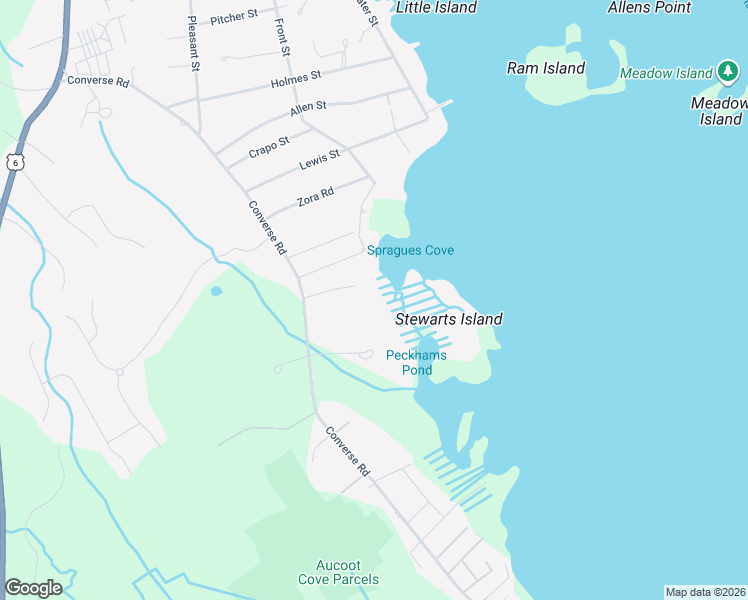 map of restaurants, bars, coffee shops, grocery stores, and more near 195A Converse Road in Marion