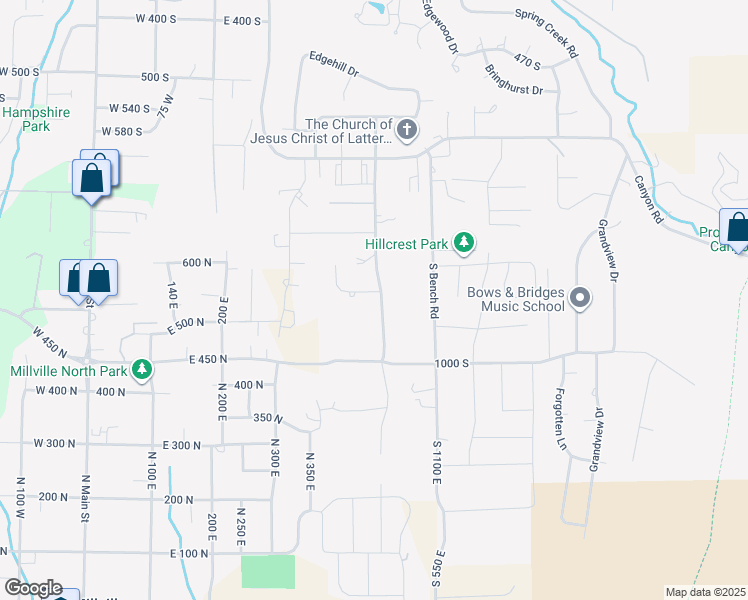 map of restaurants, bars, coffee shops, grocery stores, and more near 294 North 875 East in Logan