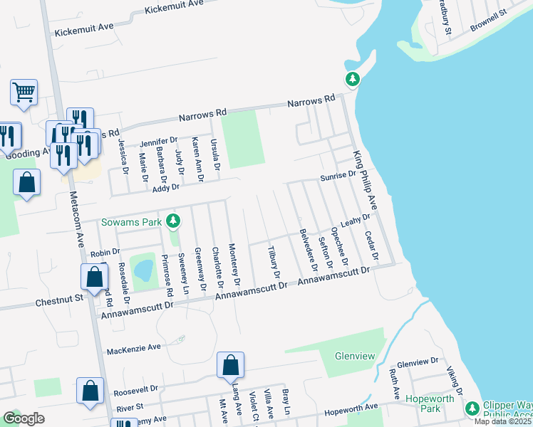 map of restaurants, bars, coffee shops, grocery stores, and more near 38 Tilbury Drive in Bristol