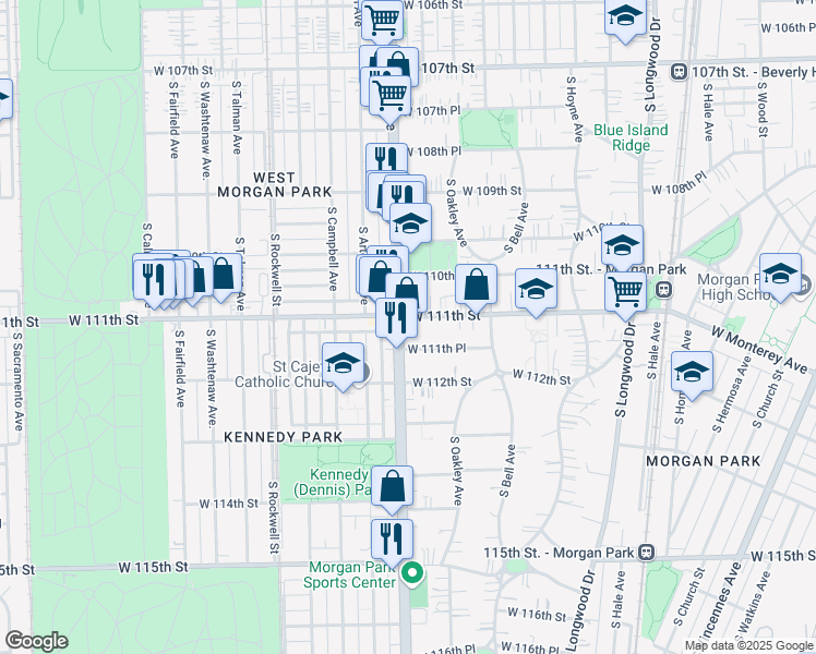 map of restaurants, bars, coffee shops, grocery stores, and more near in Chicago