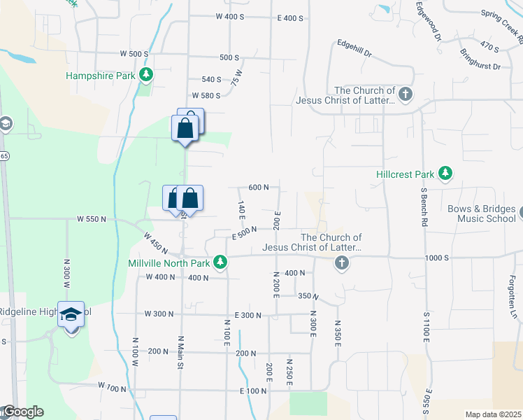 map of restaurants, bars, coffee shops, grocery stores, and more near 550 North in Providence