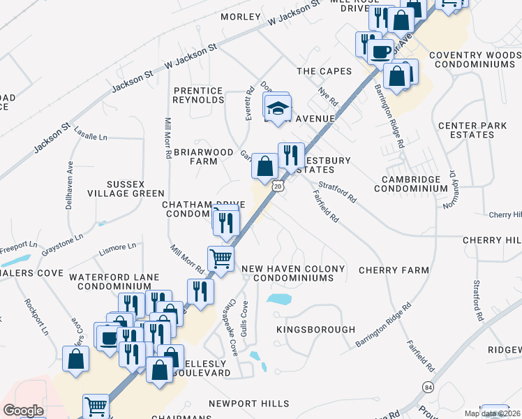 map of restaurants, bars, coffee shops, grocery stores, and more near 1941 Mentor Avenue in Painesville