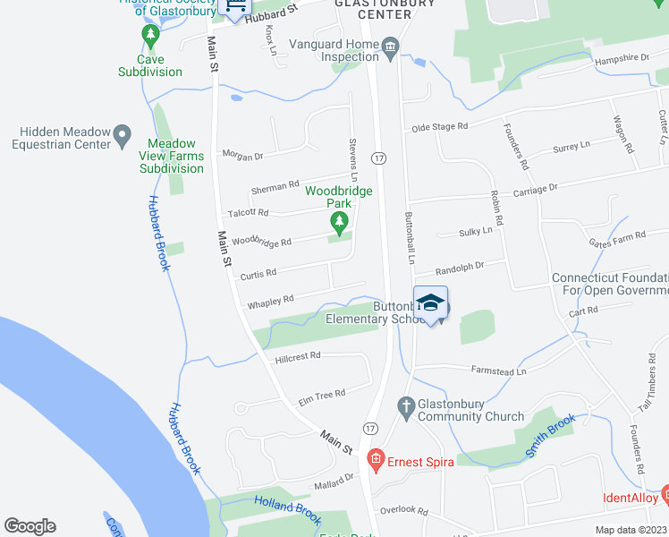 map of restaurants, bars, coffee shops, grocery stores, and more near 104 Curtis Road in Glastonbury