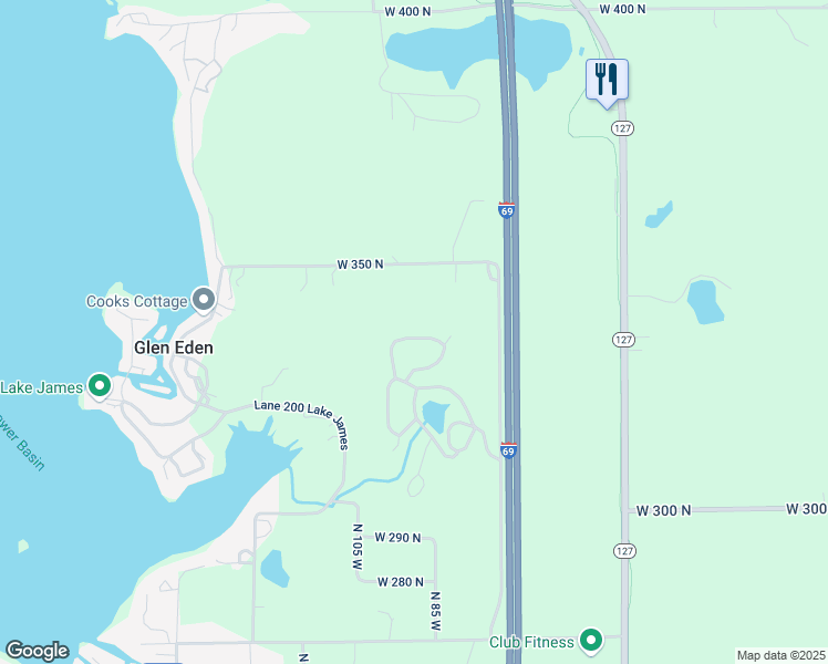 map of restaurants, bars, coffee shops, grocery stores, and more near 335 Evergreen Trail Vop in Angola