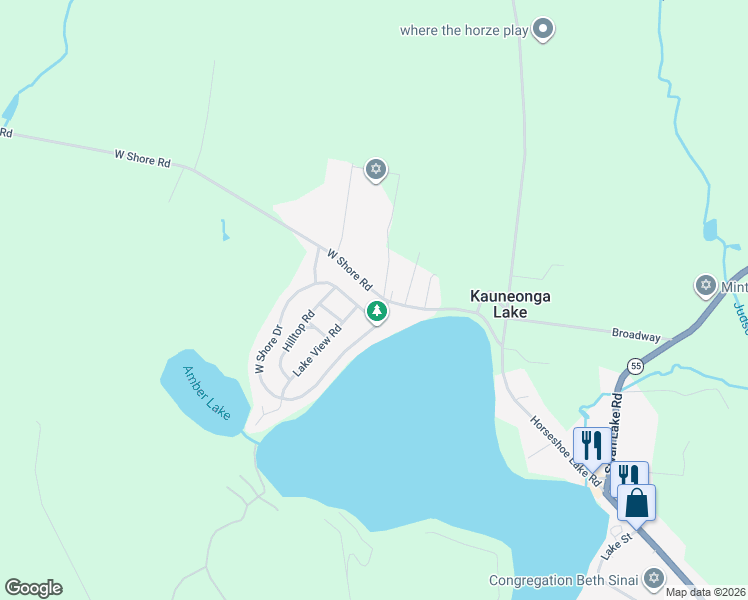 map of restaurants, bars, coffee shops, grocery stores, and more near 4173 West Shore Drive in White Lake